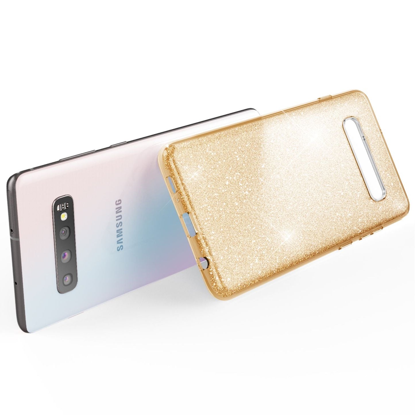 NALIA Glitzerhülle für Samsung Galaxy S10 – Funkelnder Glitzer-Look & Grip – SHINEPOP (Silikon Case) – Marke aus Berlin