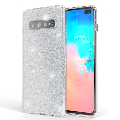NALIA Glitzerhülle für Samsung Galaxy S10 Plus – Funkelnder Glitzer-Look & Grip – SHINEPOP (Silikon Case) – Marke aus Berlin