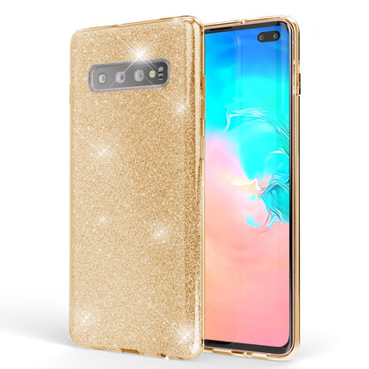 NALIA Glitzerhülle für Samsung Galaxy S10 Plus – Funkelnder Glitzer-Look & Grip – SHINEPOP (Silikon Case) – Marke aus Berlin