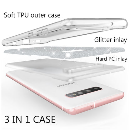 NALIA Glitzerhülle für Samsung Galaxy S10 Plus – Funkelnder Glitzer-Look & Grip – SHINEPOP (Silikon Case) – Marke aus Berlin