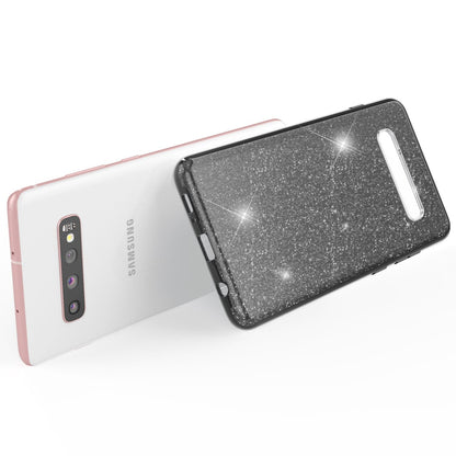 NALIA Glitzerhülle für Samsung Galaxy S10 Plus – Funkelnder Glitzer-Look & Grip – SHINEPOP (Silikon Case) – Marke aus Berlin