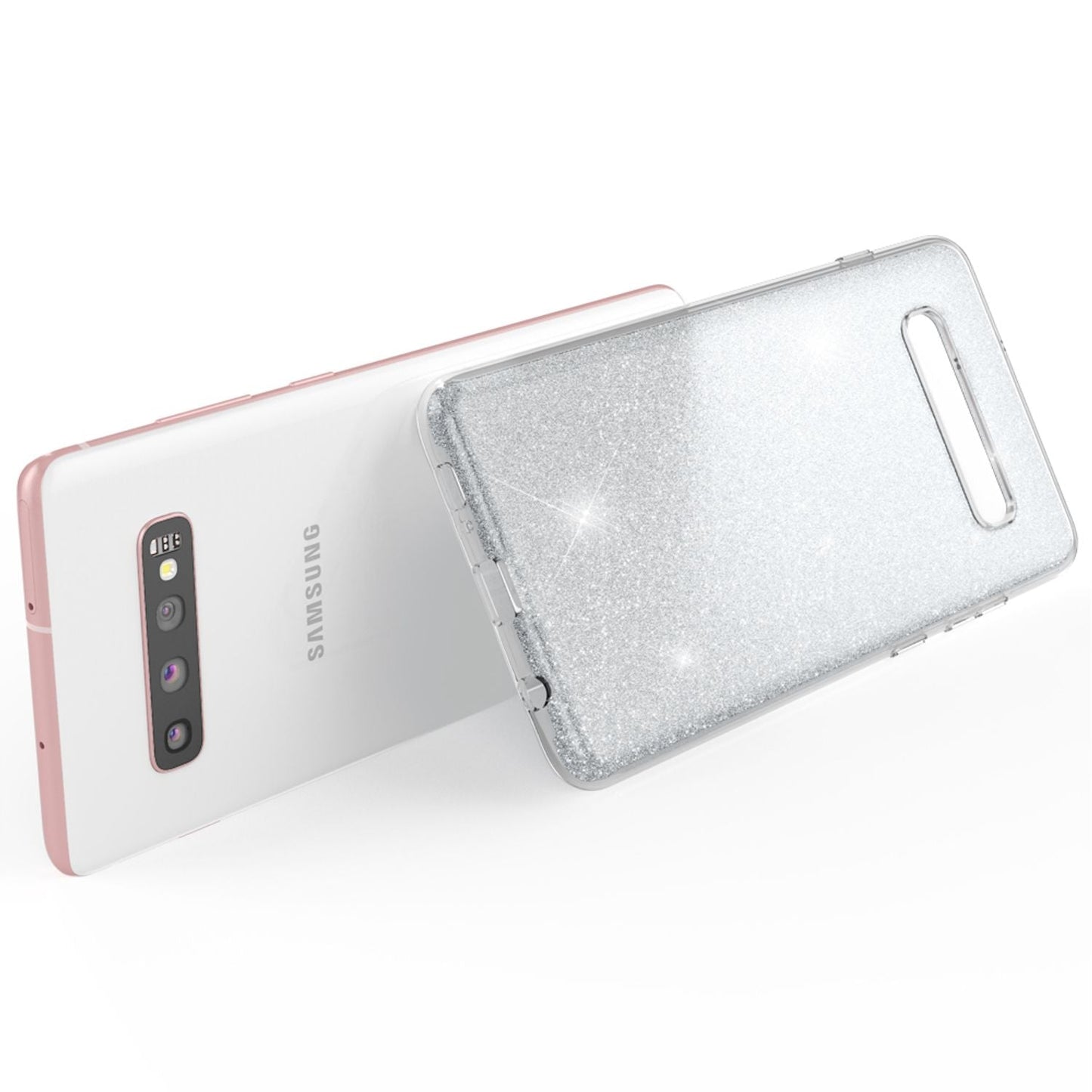 NALIA Glitzerhülle für Samsung Galaxy S10 Plus – Funkelnder Glitzer-Look & Grip – SHINEPOP (Silikon Case) – Marke aus Berlin