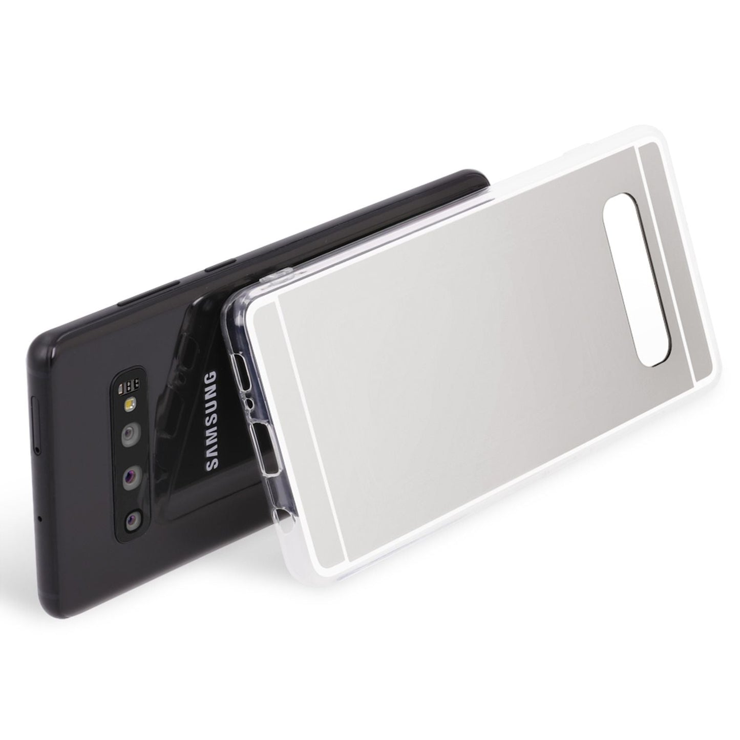 NALIA Spiegel Hülle kompatibel mit Samsung Galaxy S10, Ultra-Slim Handyhülle Mirror TPU Silikon Case, Dünne Schutz-Hülle Back-Cover Verspiegelt, Handy-Tasche Bumper Smart-Phone Etui
