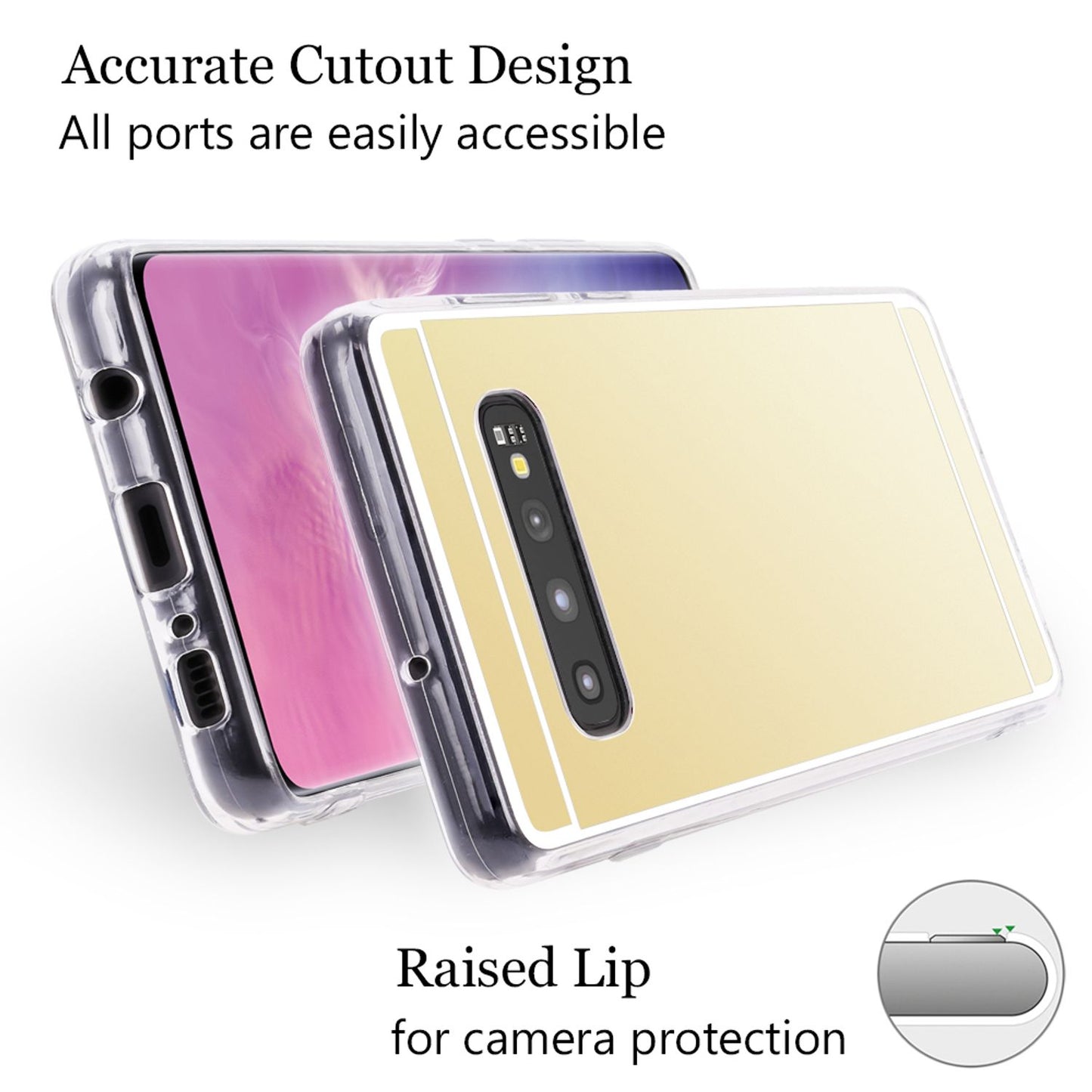 NALIA Spiegel Hülle kompatibel mit Samsung Galaxy S10, Ultra-Slim Handyhülle Mirror TPU Silikon Case, Dünne Schutz-Hülle Back-Cover Verspiegelt, Handy-Tasche Bumper Smart-Phone Etui