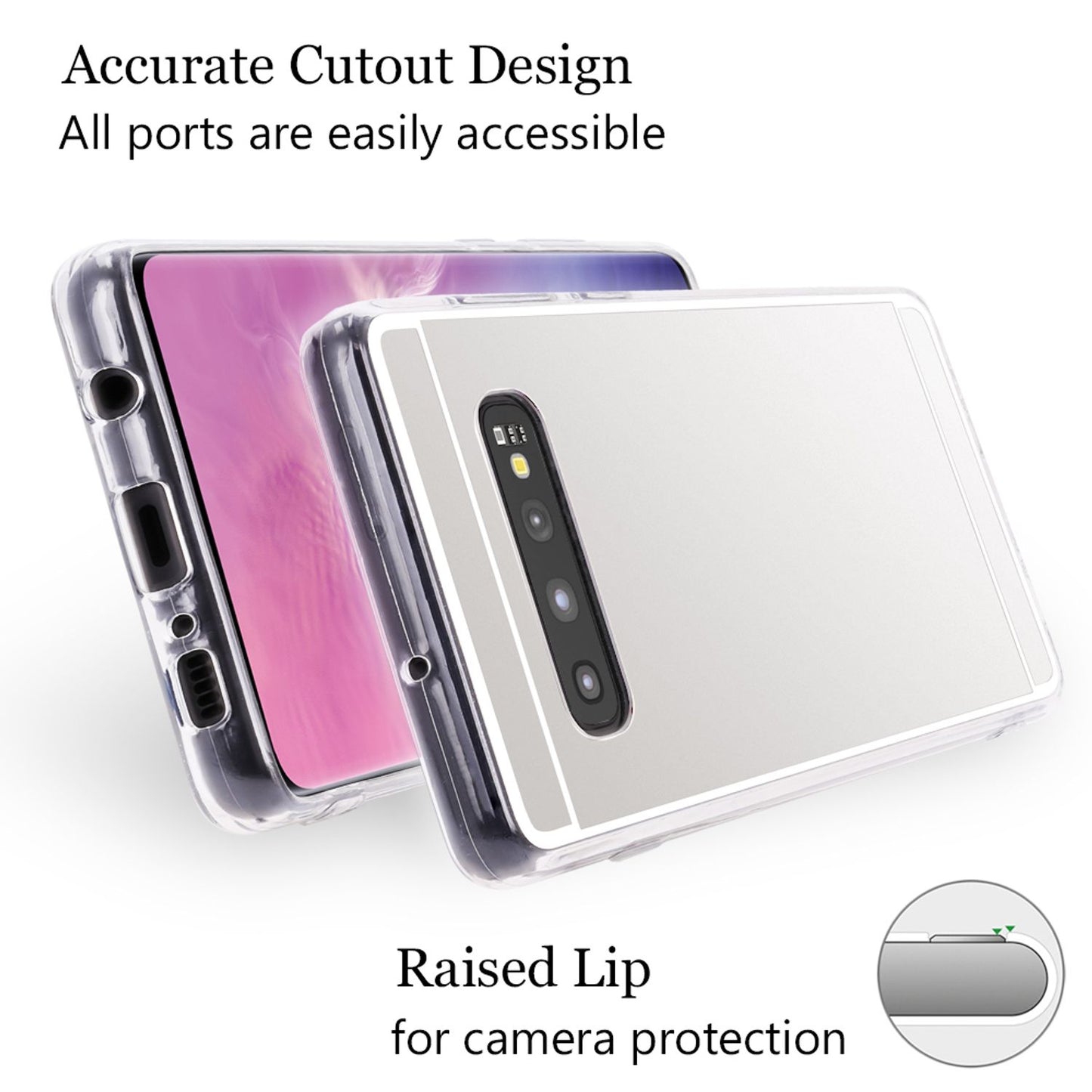 NALIA Spiegel Hülle kompatibel mit Samsung Galaxy S10, Ultra-Slim Handyhülle Mirror TPU Silikon Case, Dünne Schutz-Hülle Back-Cover Verspiegelt, Handy-Tasche Bumper Smart-Phone Etui