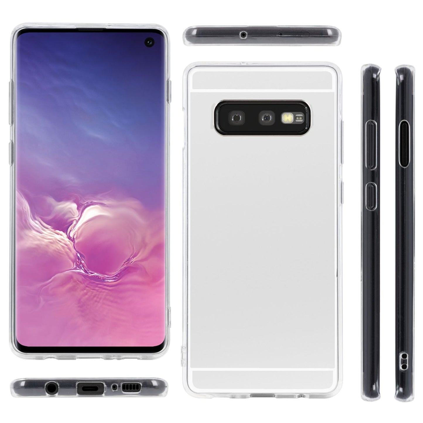 NALIA Spiegel Hülle kompatibel mit Samsung Galaxy S10e, Ultra-Slim Handyhülle Mirror TPU Silikon Case, Schutz-Hülle Dünn Back-Cover Verspiegelt, Handy-Tasche Bumper Smart-Phone Etui