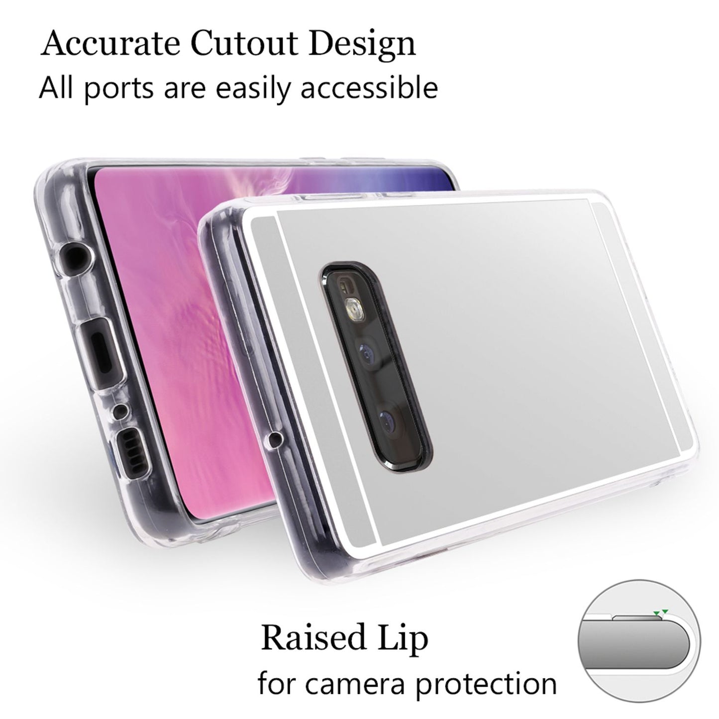 NALIA Spiegel Hülle kompatibel mit Samsung Galaxy S10e, Ultra-Slim Handyhülle Mirror TPU Silikon Case, Schutz-Hülle Dünn Back-Cover Verspiegelt, Handy-Tasche Bumper Smart-Phone Etui