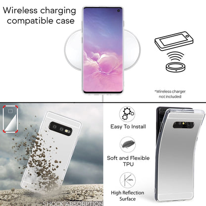 NALIA Spiegel Hülle kompatibel mit Samsung Galaxy S10e, Ultra-Slim Handyhülle Mirror TPU Silikon Case, Schutz-Hülle Dünn Back-Cover Verspiegelt, Handy-Tasche Bumper Smart-Phone Etui