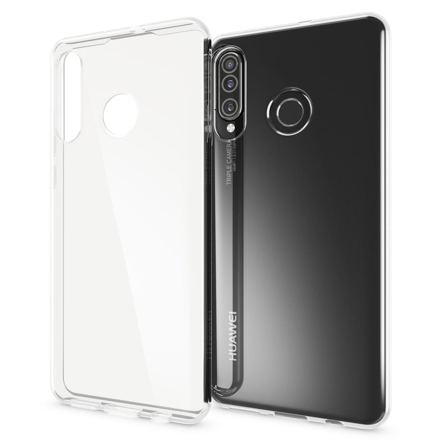 NALIA Transparente Silikonhülle für Huawei P30 Lite – Anti-Gelb & Rutschfest – GLAZE (Handyhülle Kristallklar, Schlank & Stoßfest) – Marke aus Berlin
