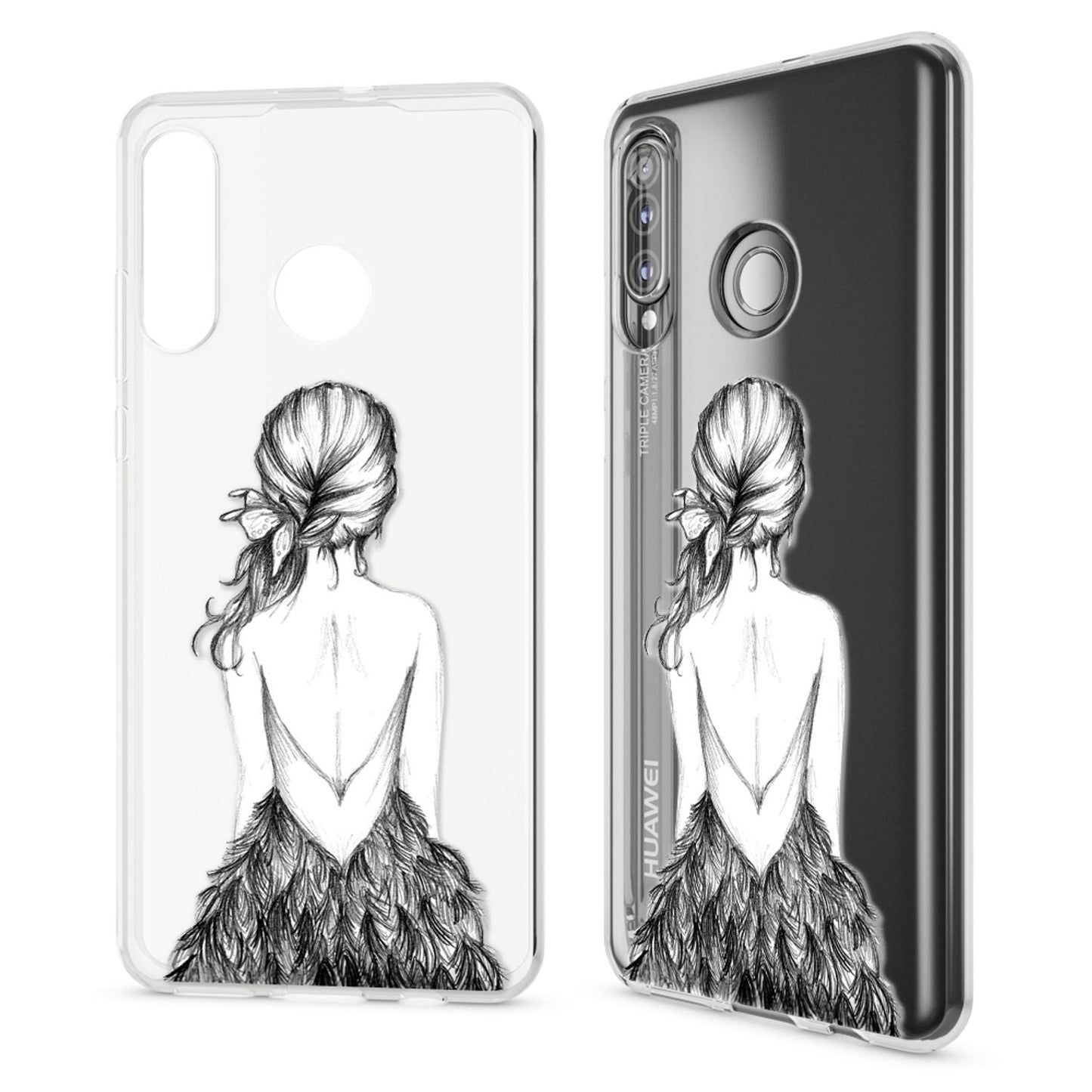 NALIA Hülle kompatibel mit Huawei P30 Lite, Motiv Handyhülle Ultra-Slim Silikon Case Crystal Cover Schutzhülle Durchsichtig, Handy-Tasche Backcover Transparent Bumper