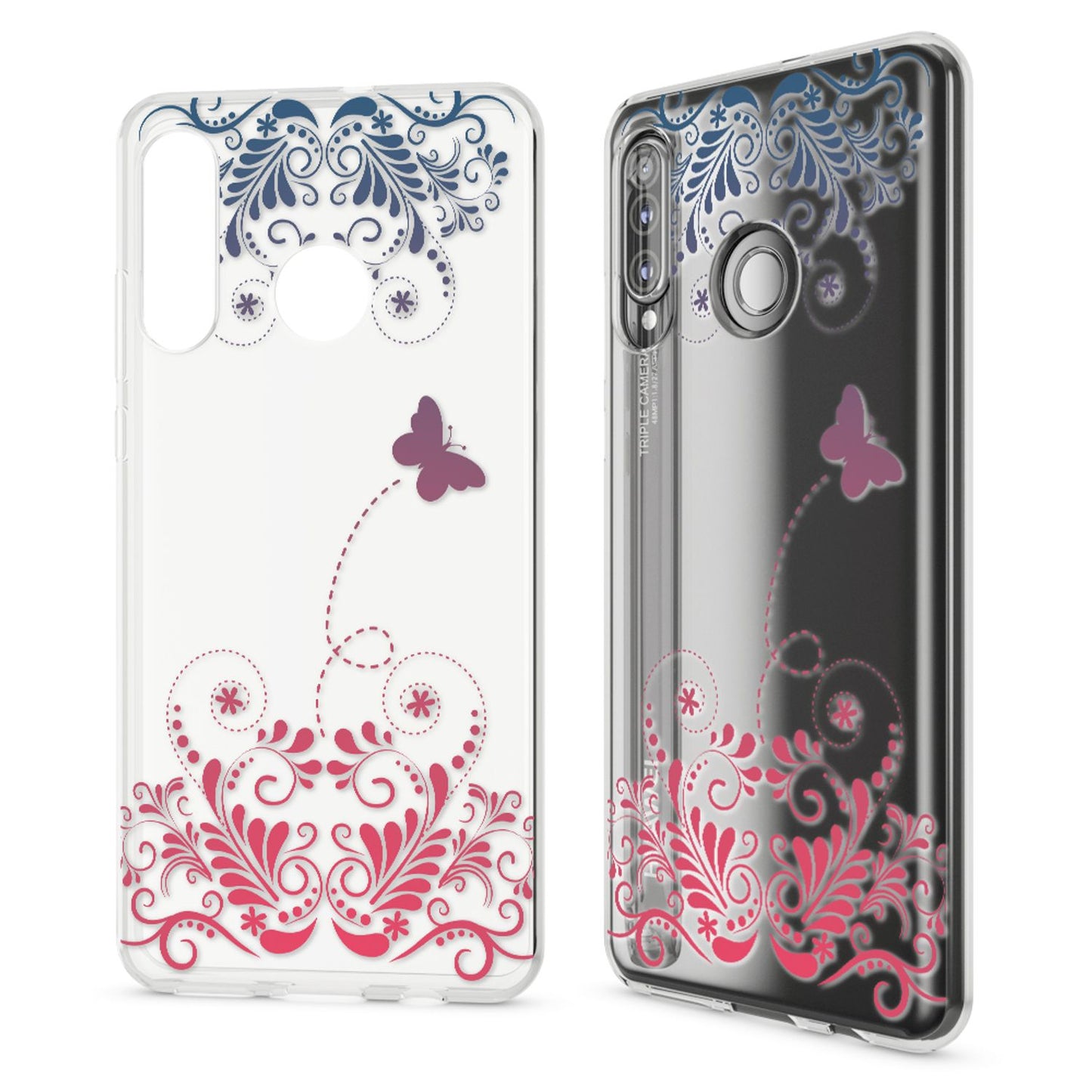 NALIA Hülle kompatibel mit Huawei P30 Lite, Motiv Handyhülle Ultra-Slim Silikon Case Crystal Cover Schutzhülle Durchsichtig, Handy-Tasche Backcover Transparent Bumper