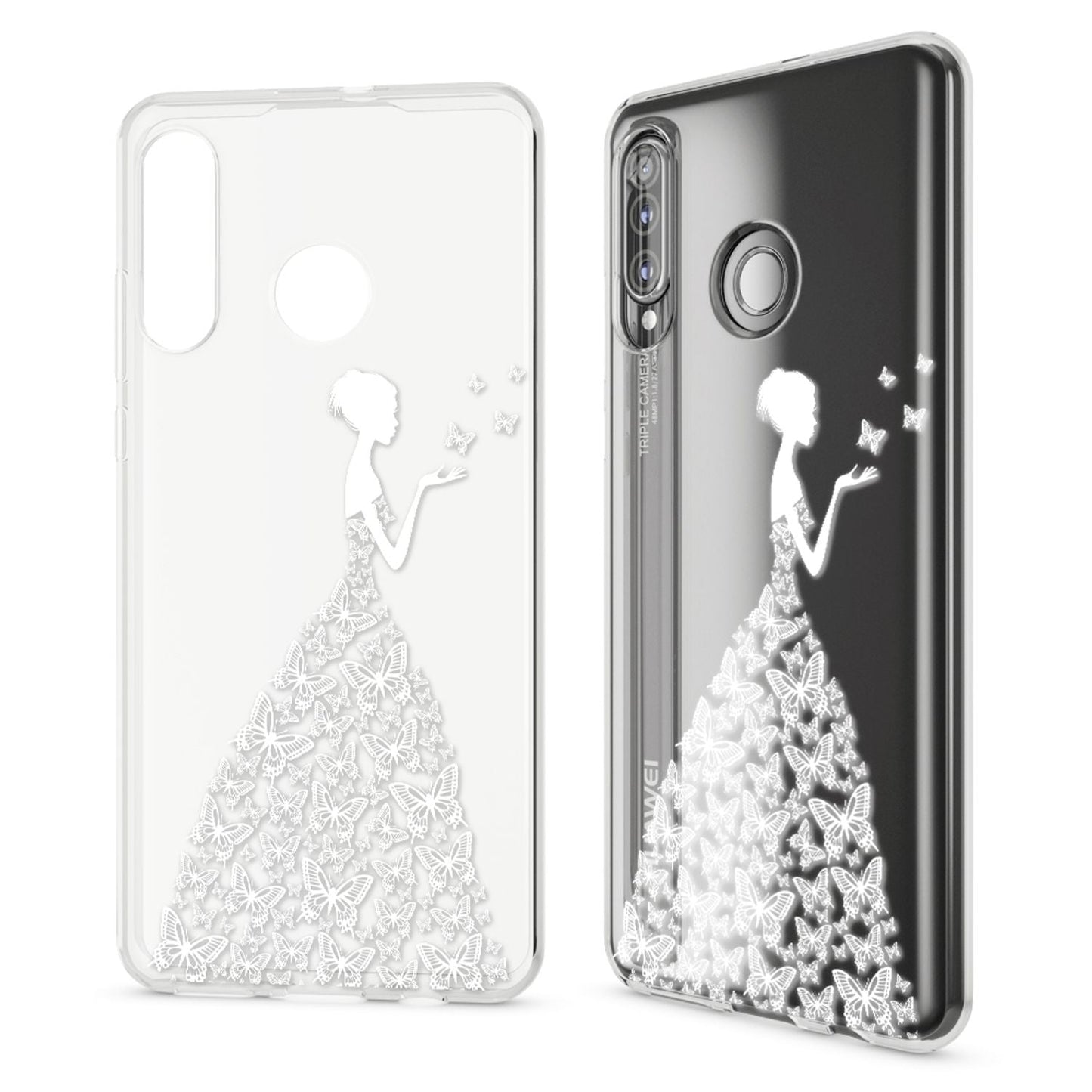 NALIA Hülle kompatibel mit Huawei P30 Lite, Motiv Handyhülle Ultra-Slim Silikon Case Crystal Cover Schutzhülle Durchsichtig, Handy-Tasche Backcover Transparent Bumper