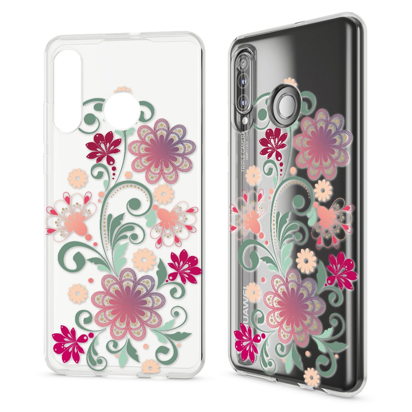 NALIA Hülle kompatibel mit Huawei P30 Lite, Motiv Handyhülle Ultra-Slim Silikon Case Crystal Cover Schutzhülle Durchsichtig, Handy-Tasche Backcover Transparent Bumper