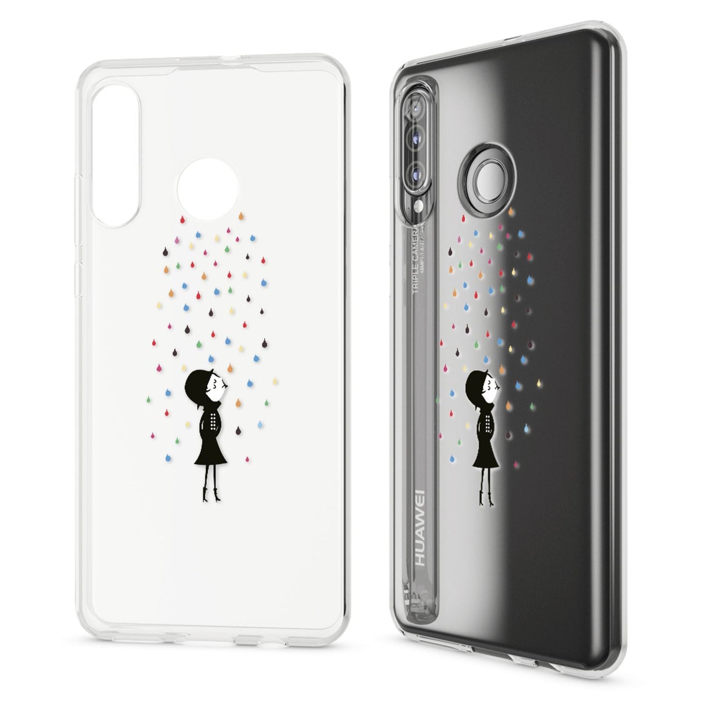 NALIA Hülle kompatibel mit Huawei P30 Lite, Motiv Handyhülle Ultra-Slim Silikon Case Crystal Cover Schutzhülle Durchsichtig, Handy-Tasche Backcover Transparent Bumper