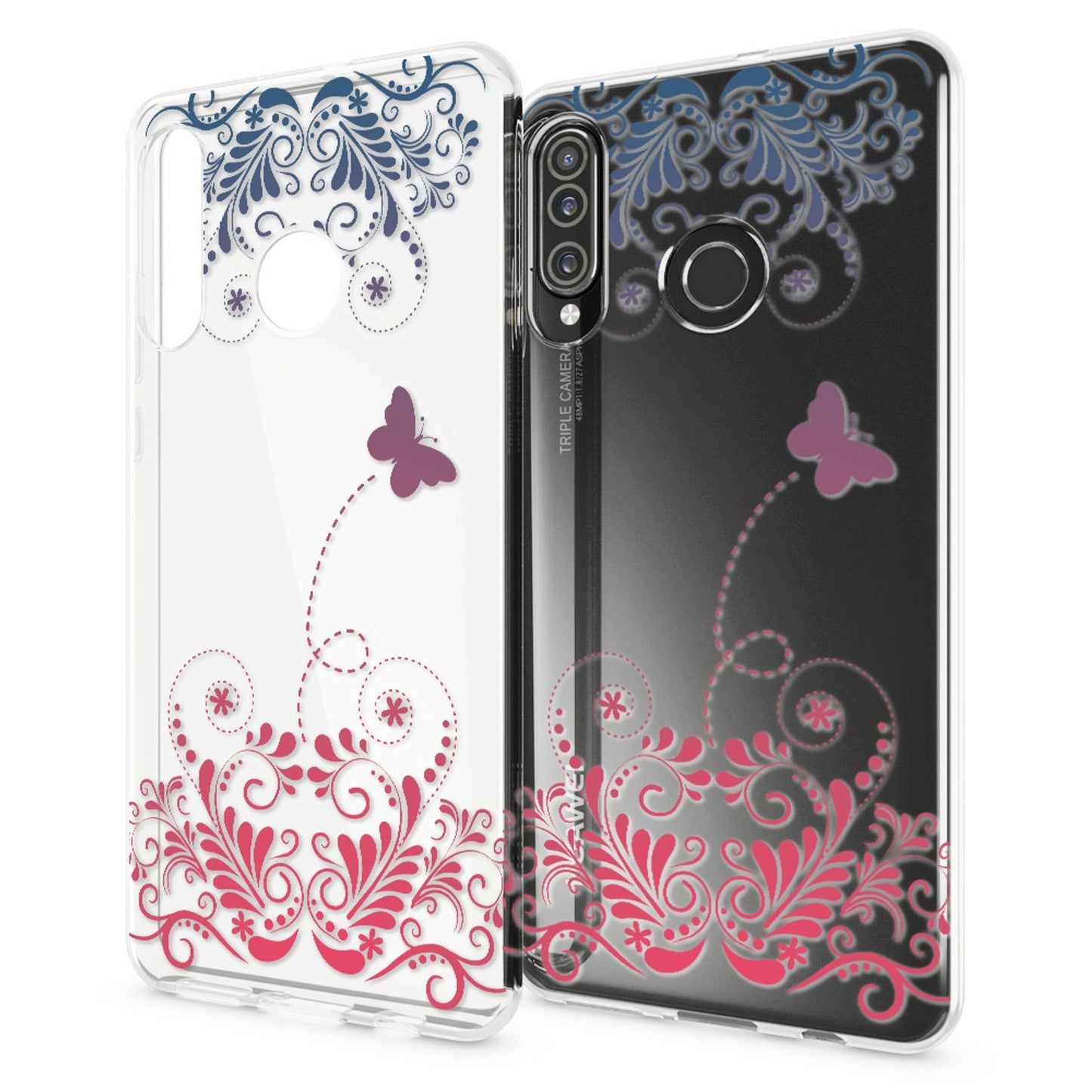 NALIA Hülle kompatibel mit Huawei P30 Lite, Motiv Handyhülle Ultra-Slim Silikon Case Crystal Cover Schutzhülle Durchsichtig, Handy-Tasche Backcover Transparent Bumper