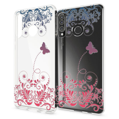 NALIA Hülle kompatibel mit Huawei P30 Lite, Motiv Handyhülle Ultra-Slim Silikon Case Crystal Cover Schutzhülle Durchsichtig, Handy-Tasche Backcover Transparent Bumper