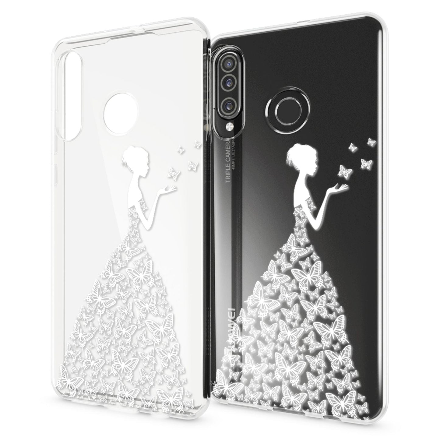 NALIA Hülle kompatibel mit Huawei P30 Lite, Motiv Handyhülle Ultra-Slim Silikon Case Crystal Cover Schutzhülle Durchsichtig, Handy-Tasche Backcover Transparent Bumper