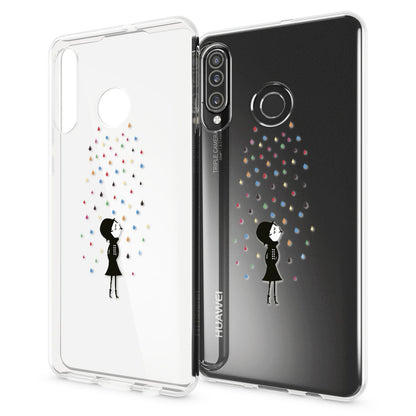 NALIA Hülle kompatibel mit Huawei P30 Lite, Motiv Handyhülle Ultra-Slim Silikon Case Crystal Cover Schutzhülle Durchsichtig, Handy-Tasche Backcover Transparent Bumper