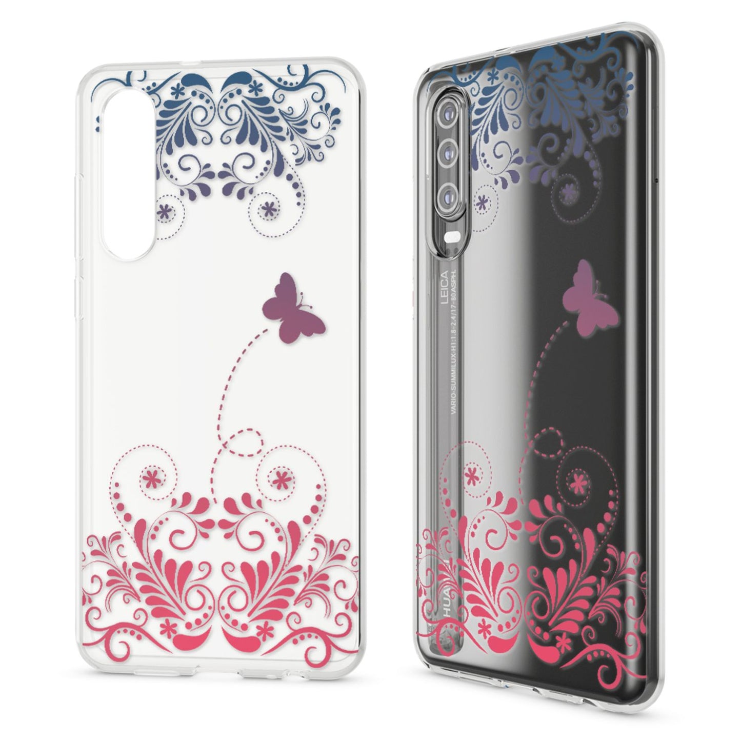 NALIA Hülle kompatibel mit Huawei P30, Motiv Handyhülle Ultra-Slim Silikon Case Crystal Cover Schutzhülle Durchsichtig, Dünne Handy-Tasche Backcover Transparent Bumper