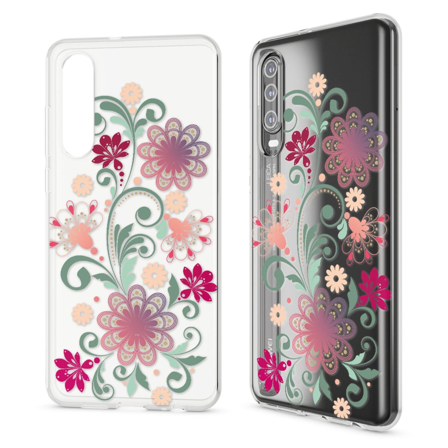 NALIA Hülle kompatibel mit Huawei P30, Motiv Handyhülle Ultra-Slim Silikon Case Crystal Cover Schutzhülle Durchsichtig, Dünne Handy-Tasche Backcover Transparent Bumper