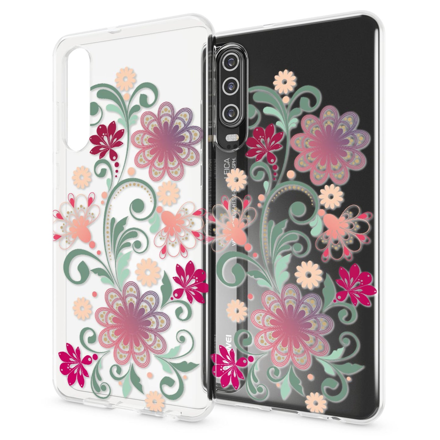 NALIA Hülle kompatibel mit Huawei P30, Motiv Handyhülle Ultra-Slim Silikon Case Crystal Cover Schutzhülle Durchsichtig, Dünne Handy-Tasche Backcover Transparent Bumper