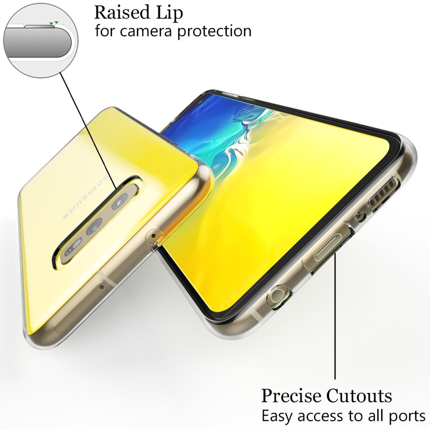 NALIA Handyhülle kompatibel mit Samsung Galaxy S10e, Slim Silikon Hülle Motiv Case Cover Crystal Schutzhülle Durchsichtig, Etui Dünn Handy-Tasche Backcover Transparent Bumper Skin