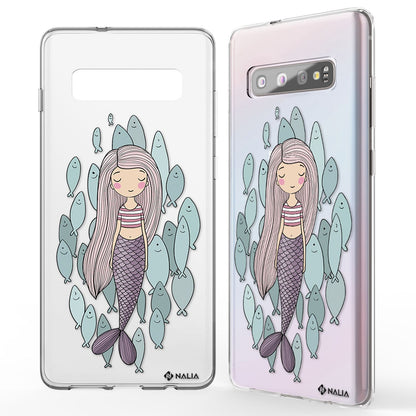 NALIA Handyhülle kompatibel mit Samsung Galaxy S10, Slim Silikon Hülle Motiv Case Cover Crystal Schutzhülle, Durchsichtig Etui Handy-Tasche Backcover Transparent Bumper