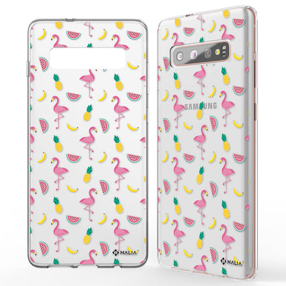 NALIA Handyhülle kompatibel mit Samsung Galaxy S10 Plus, Slim Silikon Hülle Motiv Case Cover Crystal Schutzhülle Durchsichtig Etui Handy-Tasche Backcover Transparent Bumper