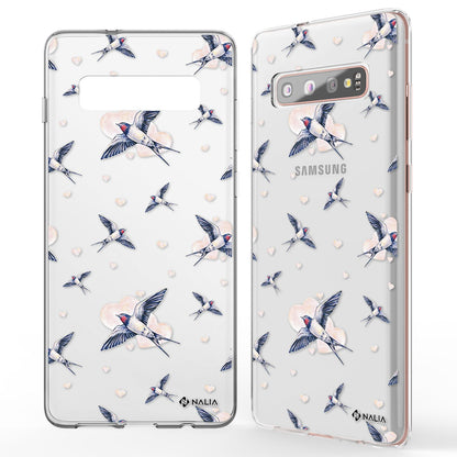 NALIA Handyhülle kompatibel mit Samsung Galaxy S10 Plus, Slim Silikon Hülle Motiv Case Cover Crystal Schutzhülle Durchsichtig Etui Handy-Tasche Backcover Transparent Bumper