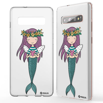 NALIA Handyhülle kompatibel mit Samsung Galaxy S10 Plus, Slim Silikon Hülle Motiv Case Cover Crystal Schutzhülle Durchsichtig Etui Handy-Tasche Backcover Transparent Bumper