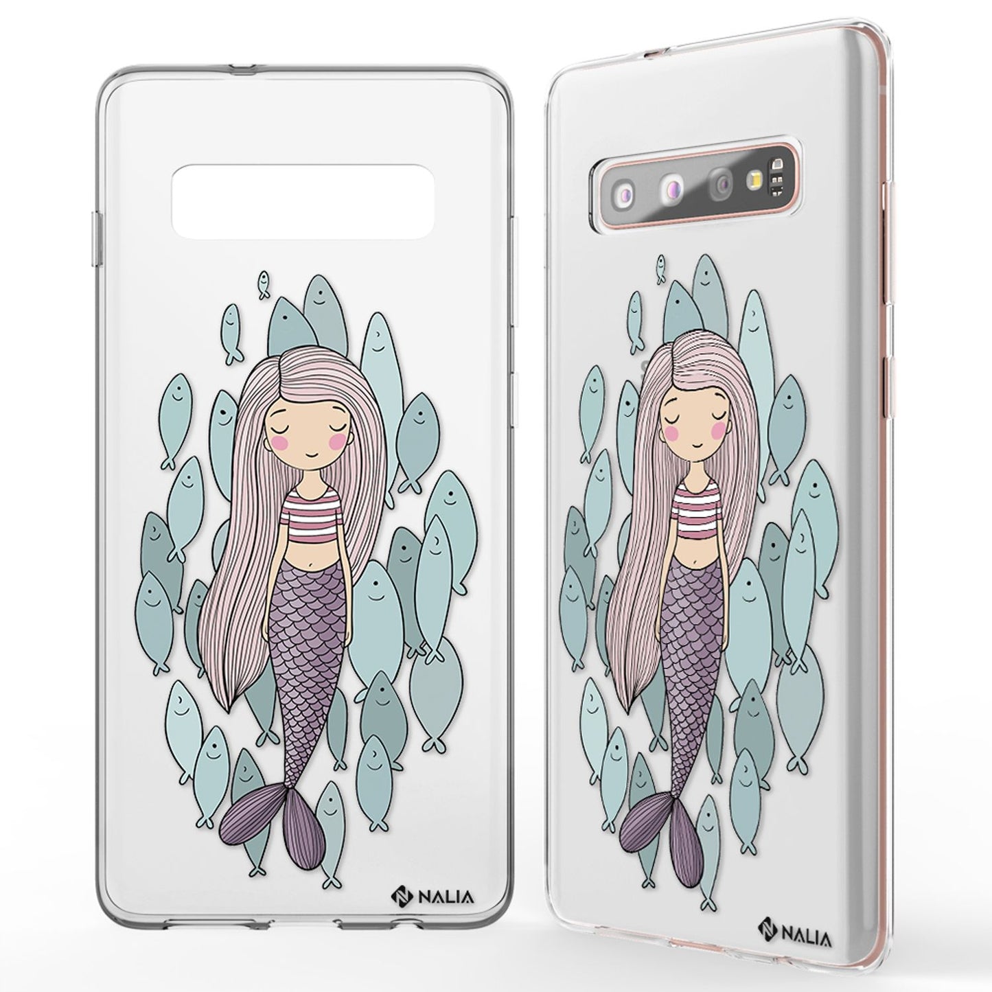 NALIA Handyhülle kompatibel mit Samsung Galaxy S10 Plus, Slim Silikon Hülle Motiv Case Cover Crystal Schutzhülle Durchsichtig Etui Handy-Tasche Backcover Transparent Bumper
