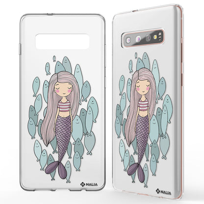 NALIA Handyhülle kompatibel mit Samsung Galaxy S10 Plus, Slim Silikon Hülle Motiv Case Cover Crystal Schutzhülle Durchsichtig Etui Handy-Tasche Backcover Transparent Bumper