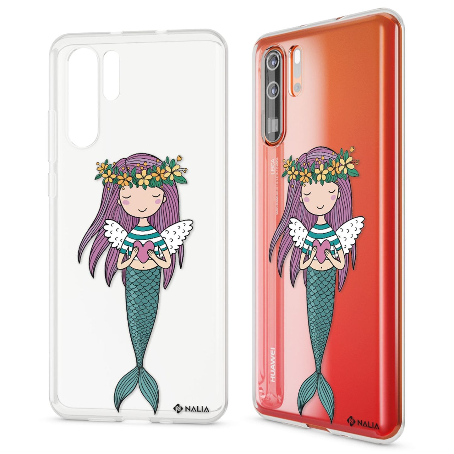 NALIA Hülle kompatibel mit Huawei P30 Pro, Motiv Handyhülle Ultra-Slim Silikon Case Crystal Cover Schutzhülle Durchsichtig, Dünne Handy-Tasche Backcover Transparent Bumper