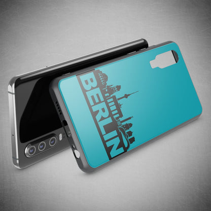 NALIA Hartglas Hülle kompatibel mit Huawei P30, Original Berlin Design Motiv Hardcase aus 9H Tempered Glass & Silikon Bumper, Robuste Handyhülle Cover Case