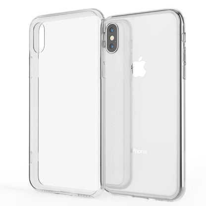NALIA Hartglas Hülle kompatibel mit iPhone X Xs, Durchsichtiges Hardcase aus 9H Tempered Glass mit Silikon Bumper, Stoßfest & Robust Handyhülle Hard Cover Case Schutzhülle Phone Etui - Transparent