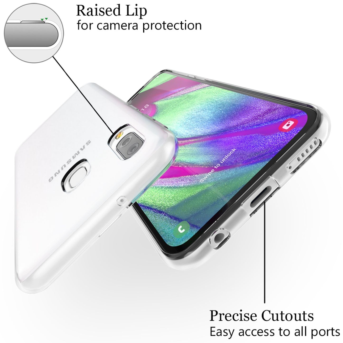 NALIA Handyhülle kompatibel mit Samsung Galaxy A20e Hülle, Dünne Durchsichtige Silikon Schutzhülle Phone Case Soft Cover, Ultra-Slim Bumper Gummi Handy-Tasche Skin Etui Schale Klar Weich - Transparent
