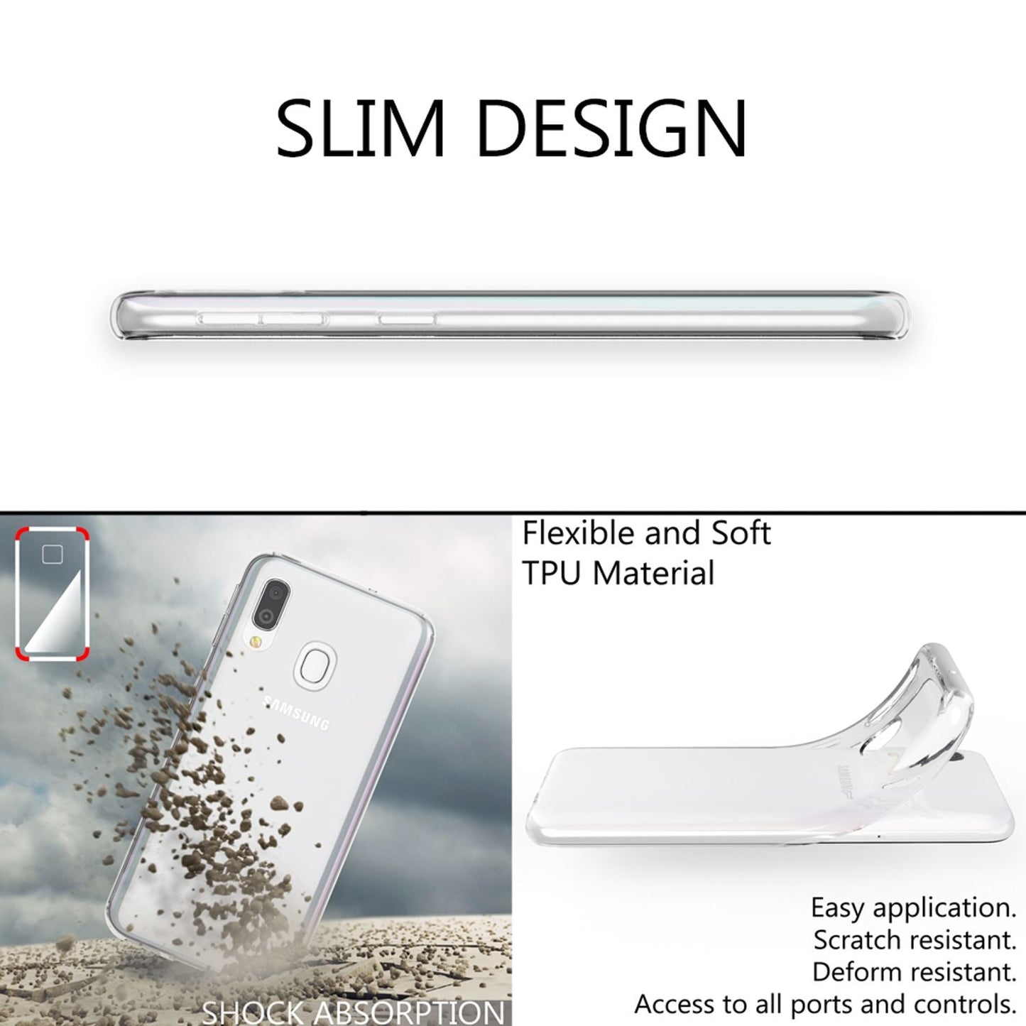 NALIA Handyhülle kompatibel mit Samsung Galaxy A20e Hülle, Dünne Durchsichtige Silikon Schutzhülle Phone Case Soft Cover, Ultra-Slim Bumper Gummi Handy-Tasche Skin Etui Schale Klar Weich - Transparent