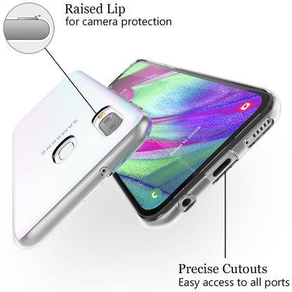 NALIA Transparente Silikonhülle für Samsung Galaxy A40 – Anti-Gelb & Rutschfest – GLAZE (Handyhülle Kristallklar, Schlank & Stoßfest) – Marke aus Berlin