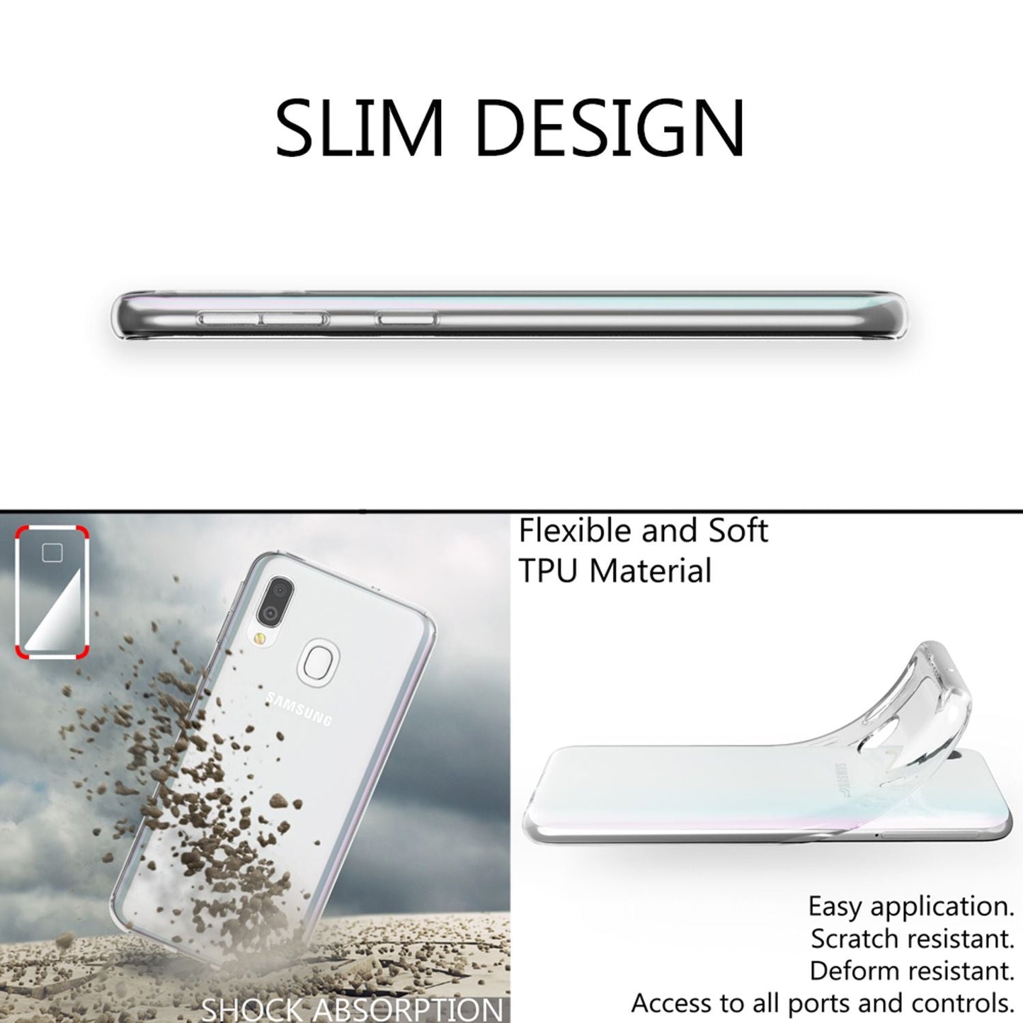 NALIA Transparente Silikonhülle für Samsung Galaxy A40 – Anti-Gelb & Rutschfest – GLAZE (Handyhülle Kristallklar, Schlank & Stoßfest) – Marke aus Berlin