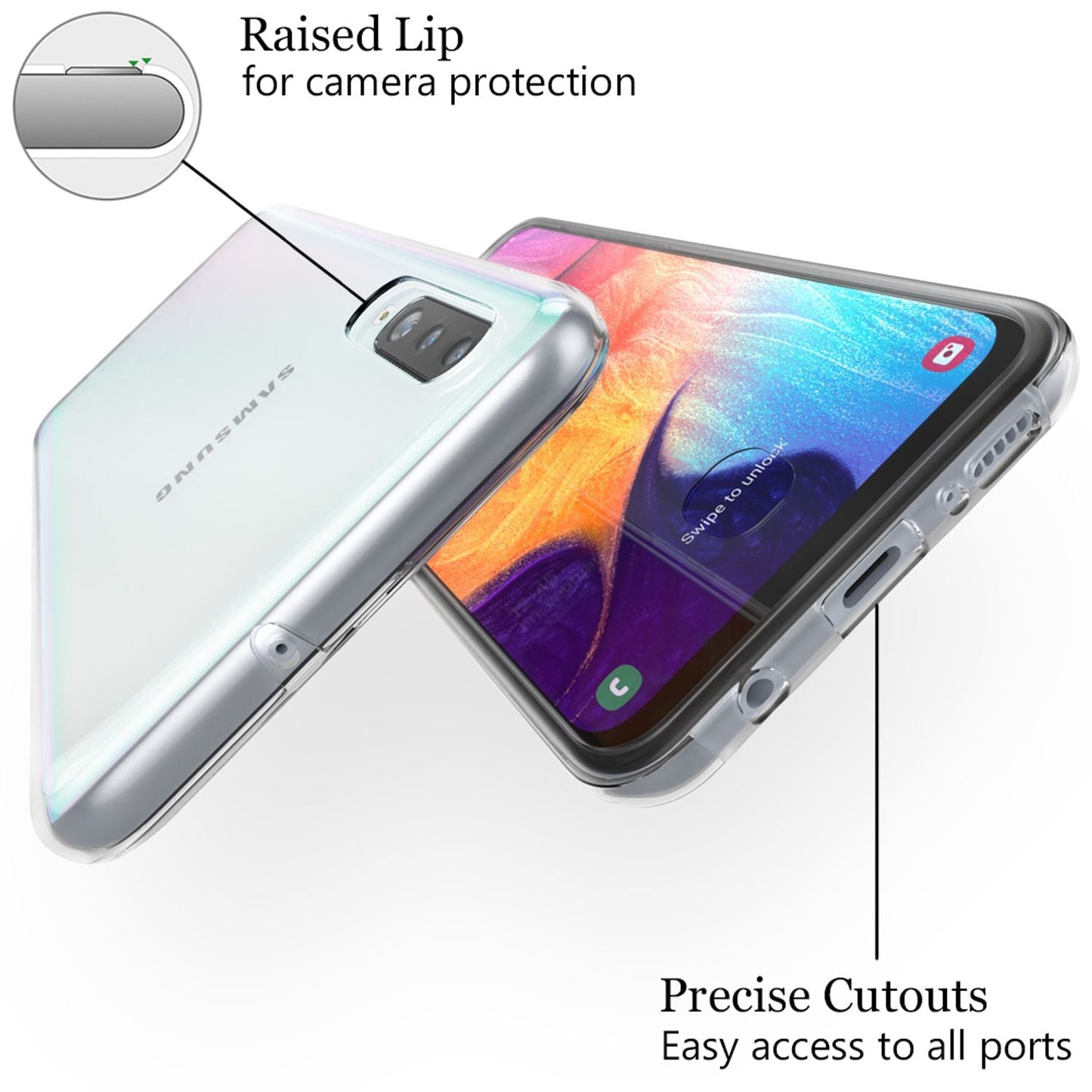 NALIA 360° Hülle für Samsung Galaxy A70 – Vorne & Hinten Schutz – 360GUARD (Full-Body Case) – Marke aus Berlin