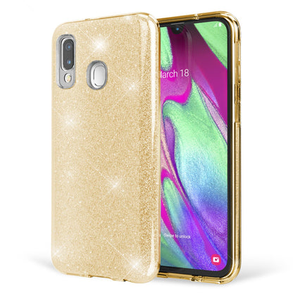 NALIA Glitzerhülle für Samsung Galaxy A40 – Funkelnder Glitzer-Look & Grip – SHINEPOP (Silikon Case) – Marke aus Berlin