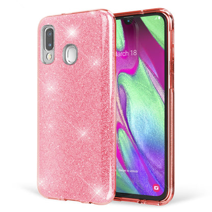 NALIA Glitzerhülle für Samsung Galaxy A40 – Funkelnder Glitzer-Look & Grip – SHINEPOP (Silikon Case) – Marke aus Berlin