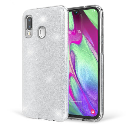 NALIA Glitzerhülle für Samsung Galaxy A40 – Funkelnder Glitzer-Look & Grip – SHINEPOP (Silikon Case) – Marke aus Berlin