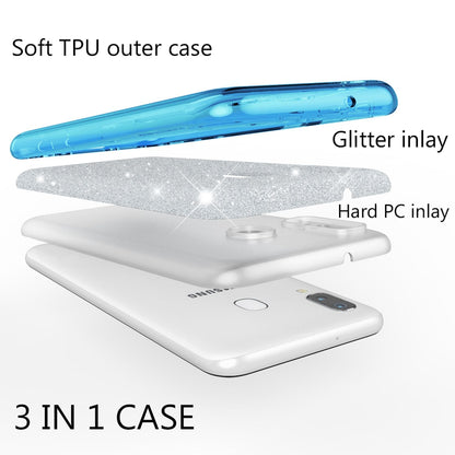 NALIA Glitzerhülle für Samsung Galaxy A40 – Funkelnder Glitzer-Look & Grip – SHINEPOP (Silikon Case) – Marke aus Berlin