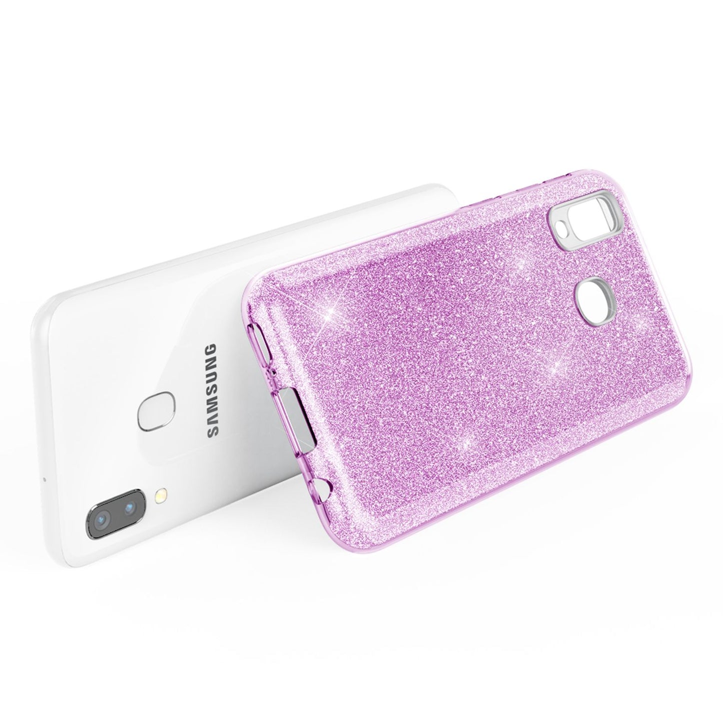 NALIA Glitzerhülle für Samsung Galaxy A40 – Funkelnder Glitzer-Look & Grip – SHINEPOP (Silikon Case) – Marke aus Berlin