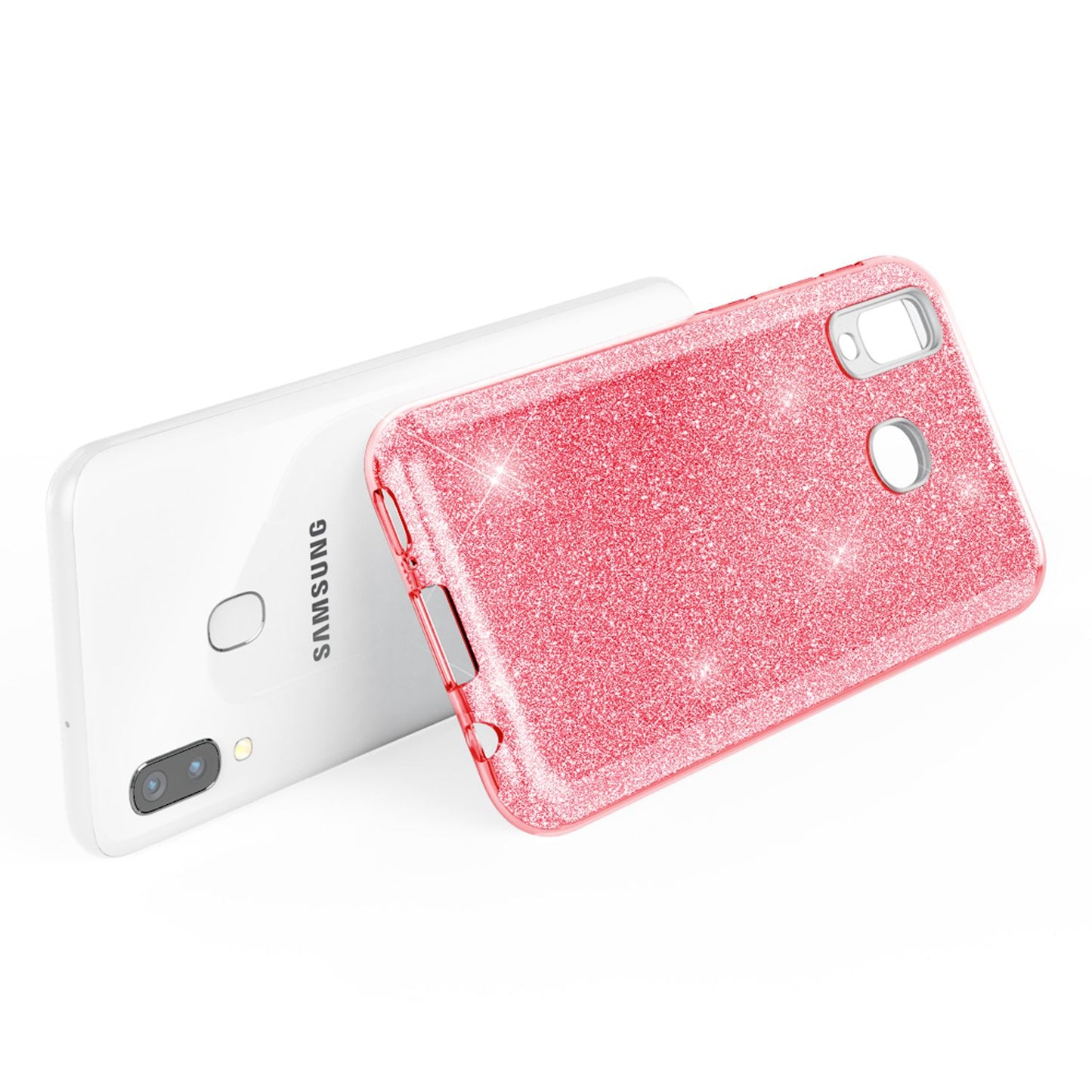 NALIA Glitzerhülle für Samsung Galaxy A40 – Funkelnder Glitzer-Look & Grip – SHINEPOP (Silikon Case) – Marke aus Berlin
