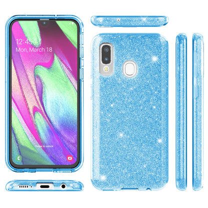 NALIA Glitzerhülle für Samsung Galaxy A40 – Funkelnder Glitzer-Look & Grip – SHINEPOP (Silikon Case) – Marke aus Berlin