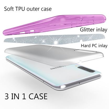NALIA Glitzerhülle für Samsung Galaxy A50 – Funkelnder Glitzer-Look & Grip – SHINEPOP (Silikon Case) – Marke aus Berlin