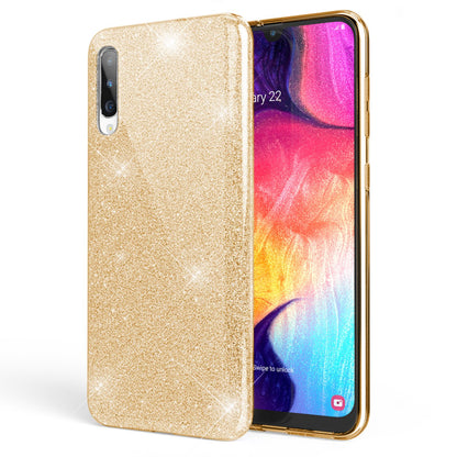 NALIA Glitzerhülle für Samsung Galaxy A50 – Funkelnder Glitzer-Look & Grip – SHINEPOP (Silikon Case) – Marke aus Berlin