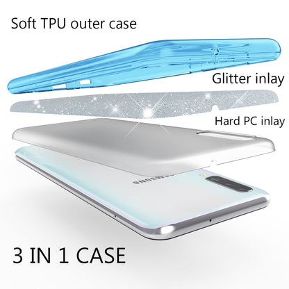 NALIA Glitzerhülle für Samsung Galaxy A50 – Funkelnder Glitzer-Look & Grip – SHINEPOP (Silikon Case) – Marke aus Berlin